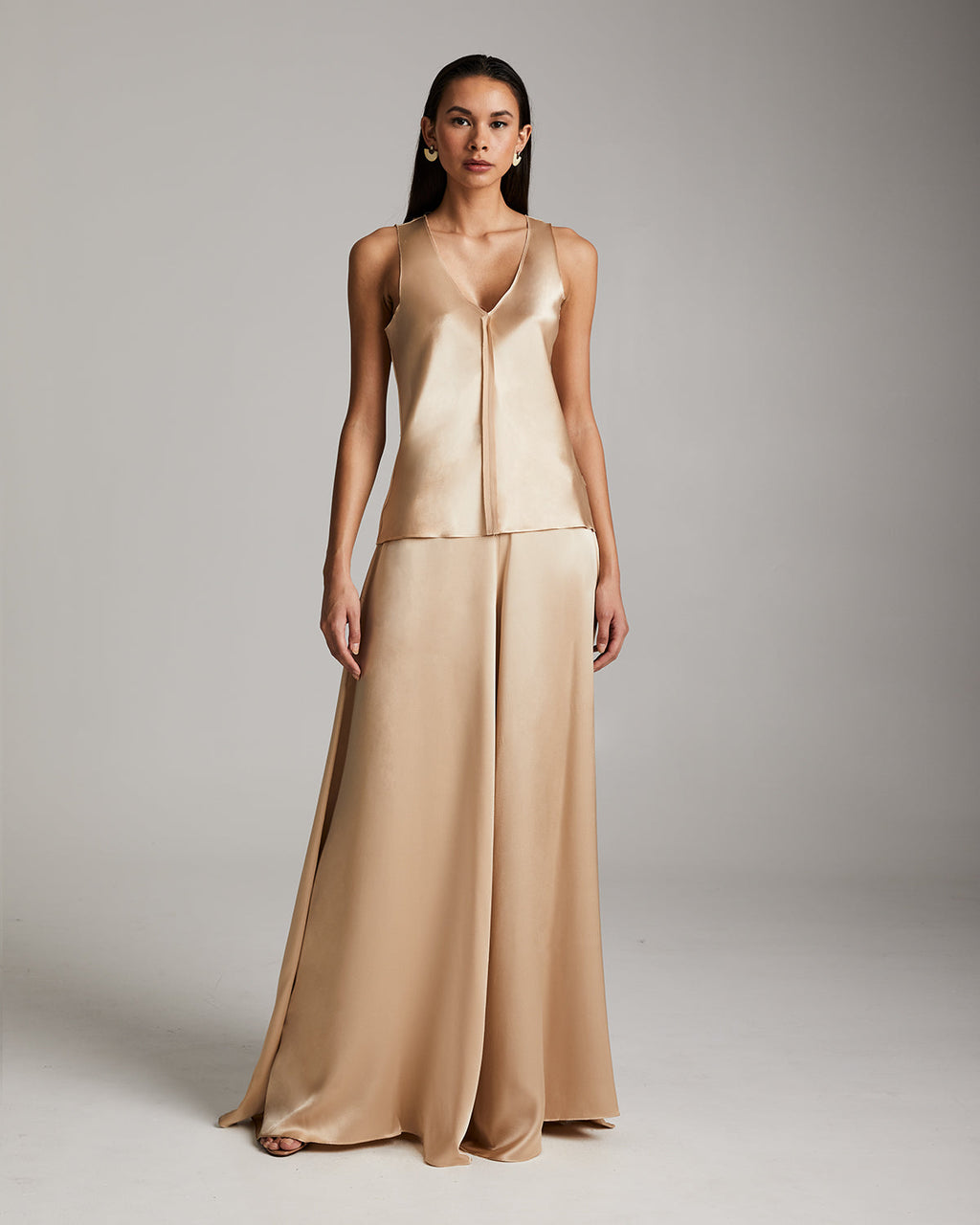 Silk Palazzo Pants – Flowing Charmeuse with Dramatic Wide Leg