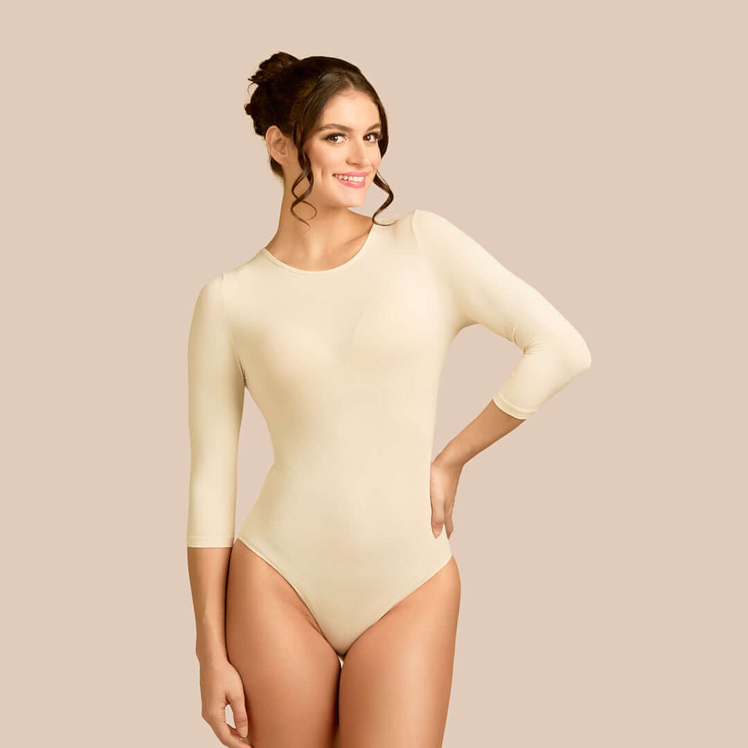 3/4 Sleeve Crew Neck Bodysuit