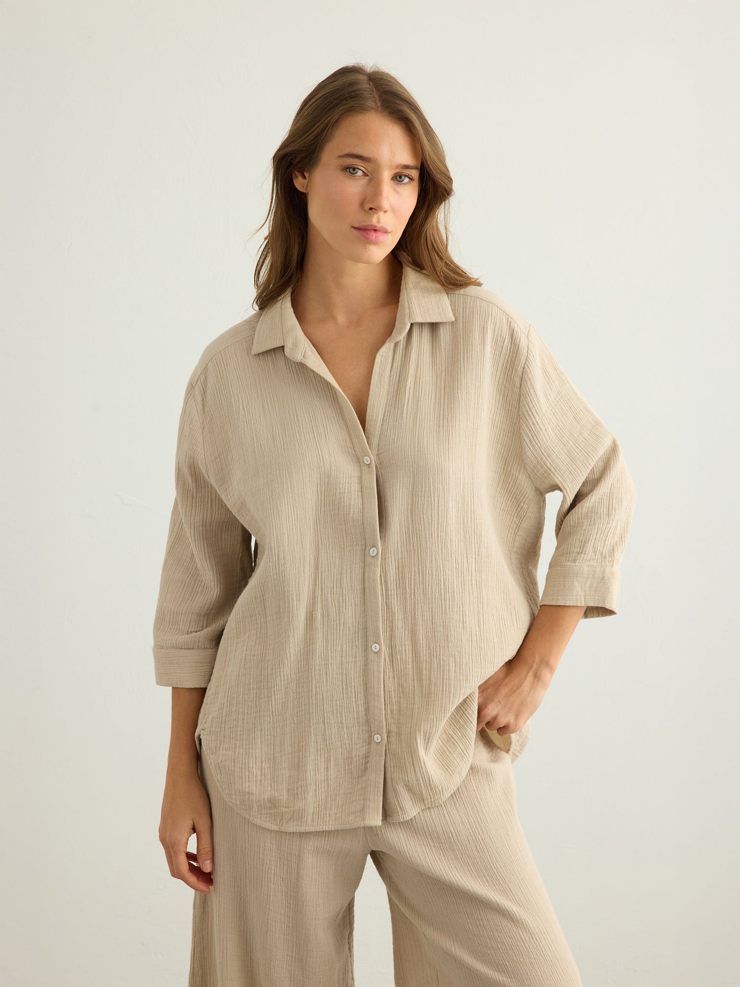 Aura Maxi Shirt - Oatmeal