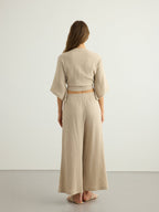 Aura Palazzo Pants - Oatmeal