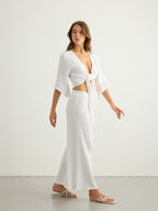 Aura Palazzo Pants - White