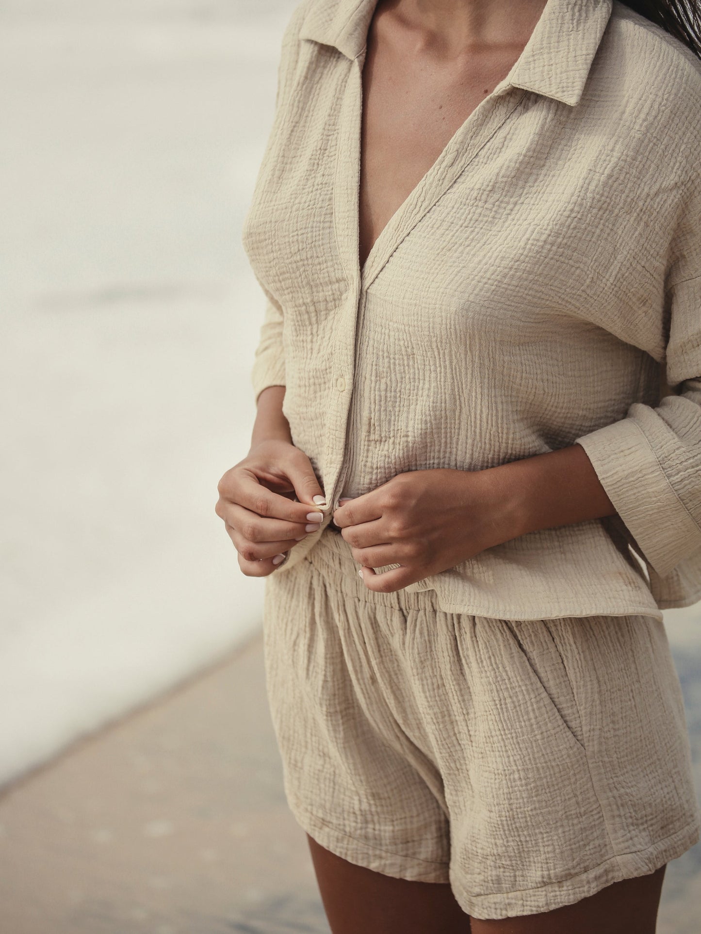 Echo Mini Shirt - Oatmeal - elizabeth + Bern