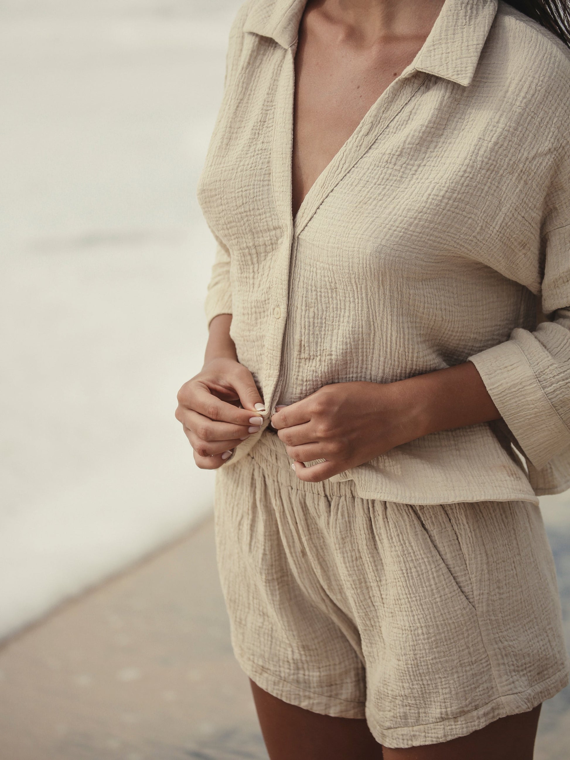 Echo Mini Shirt - Oatmeal - elizabeth + Bern
