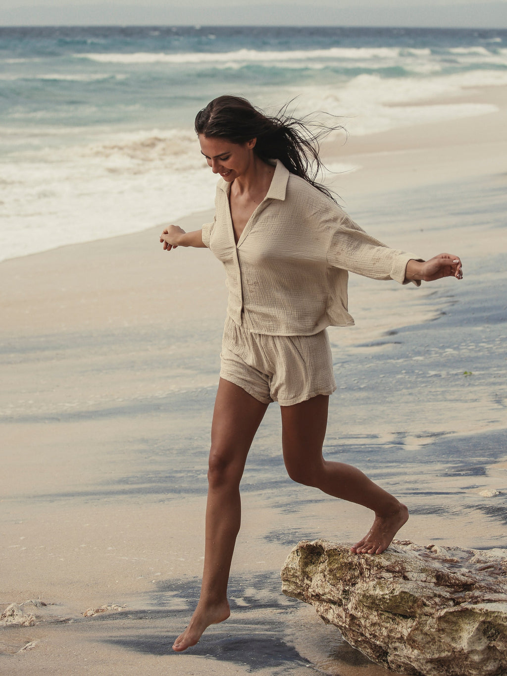 Echo Mini Shirt - Oatmeal - elizabeth + Bern