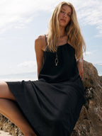 Bliss Flow Maxi Dress - Black The Handloom elizabeth + Bern