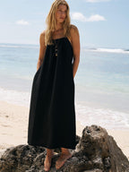 Bliss Flow Maxi Dress - Black The Handloom elizabeth + Bern