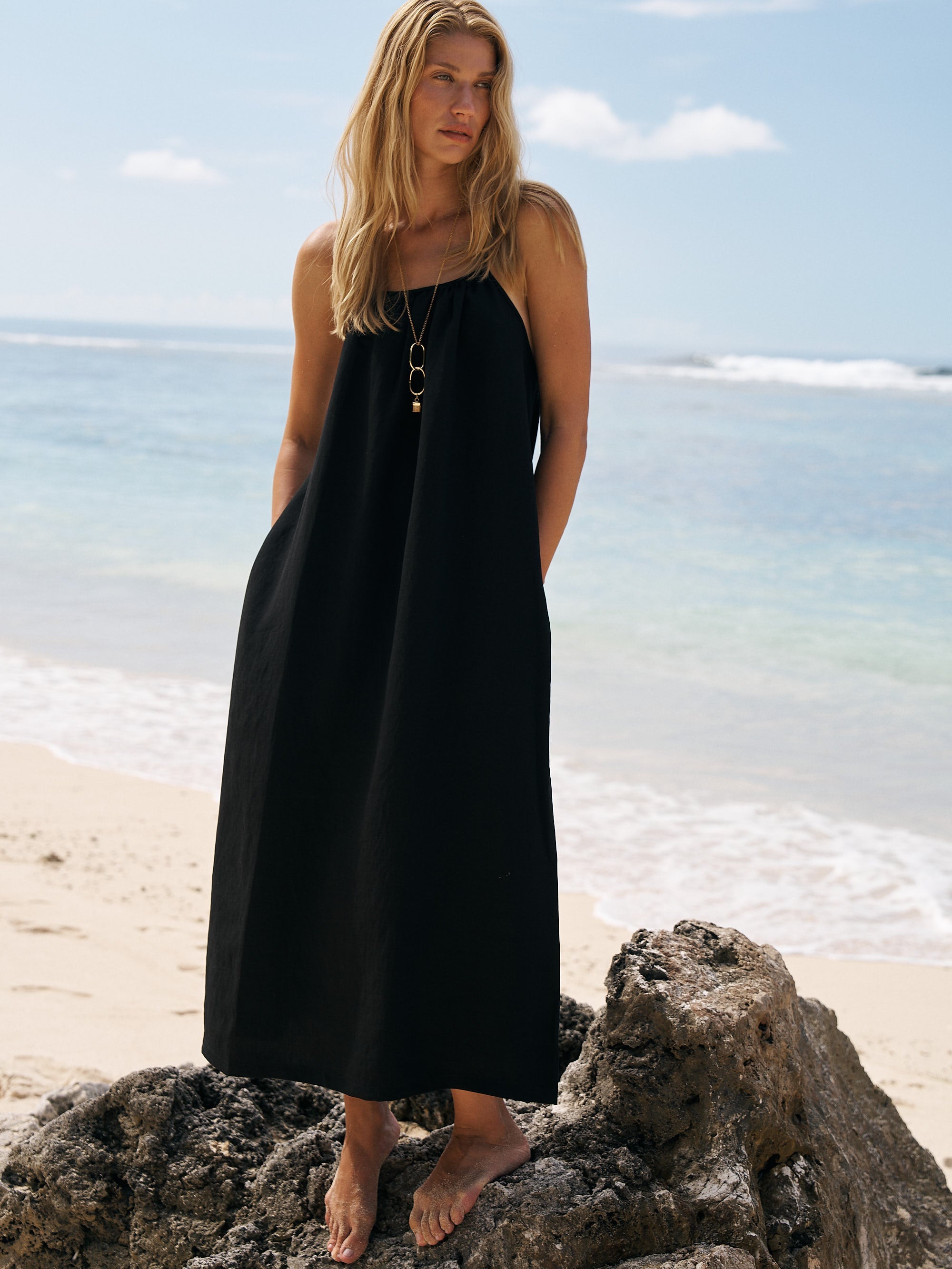 Bliss Flow Maxi Dress - Black - elizabeth + Bern