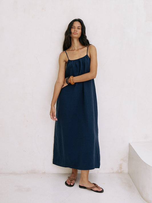 Bliss Flow Maxi Dress - Navy - elizabeth + Bern