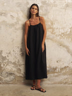 Bliss Flow Maxi Dress - Black The Handloom elizabeth + Bern