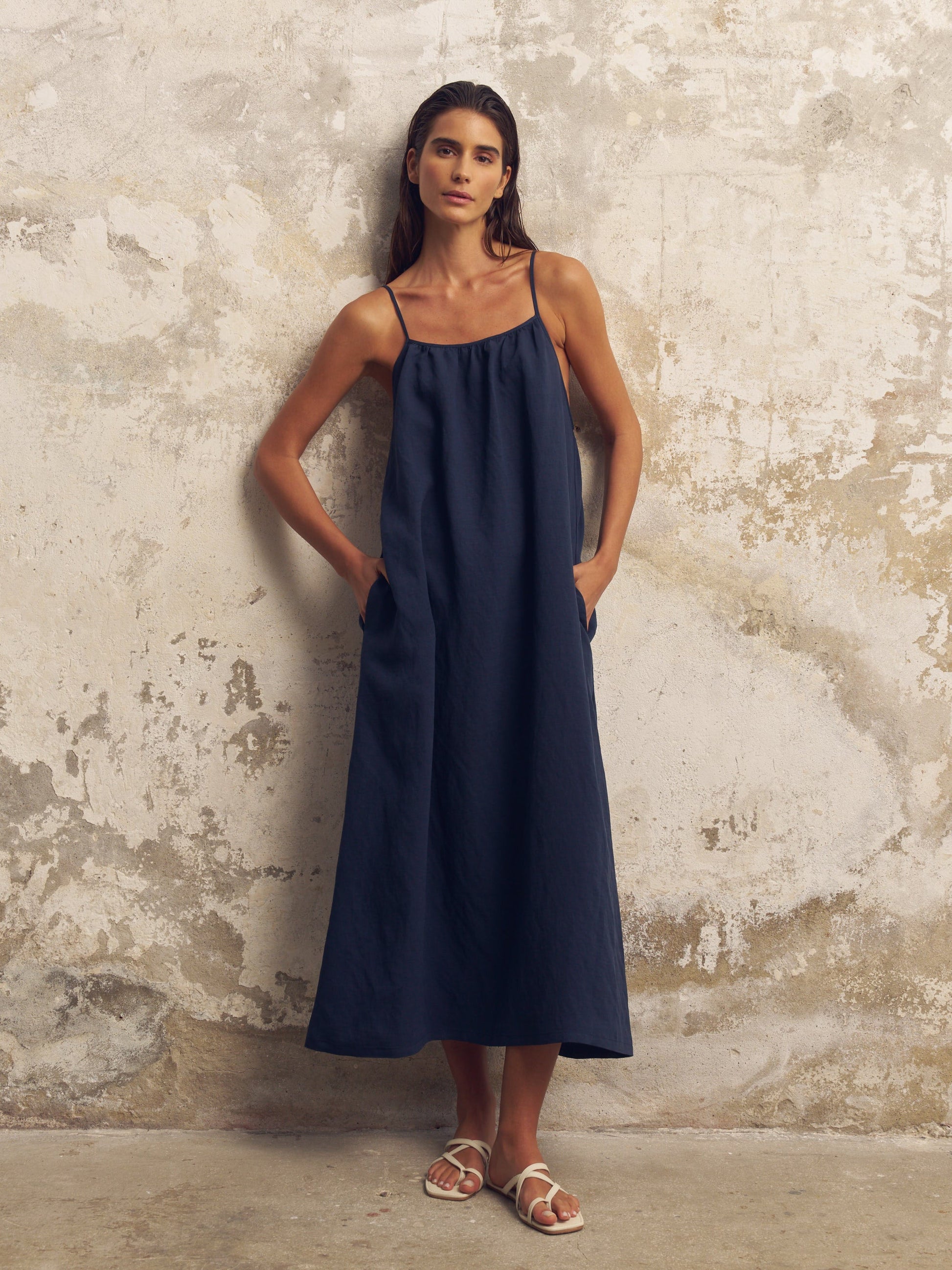 Bliss Flow Maxi Dress - Navy - elizabeth + Bern