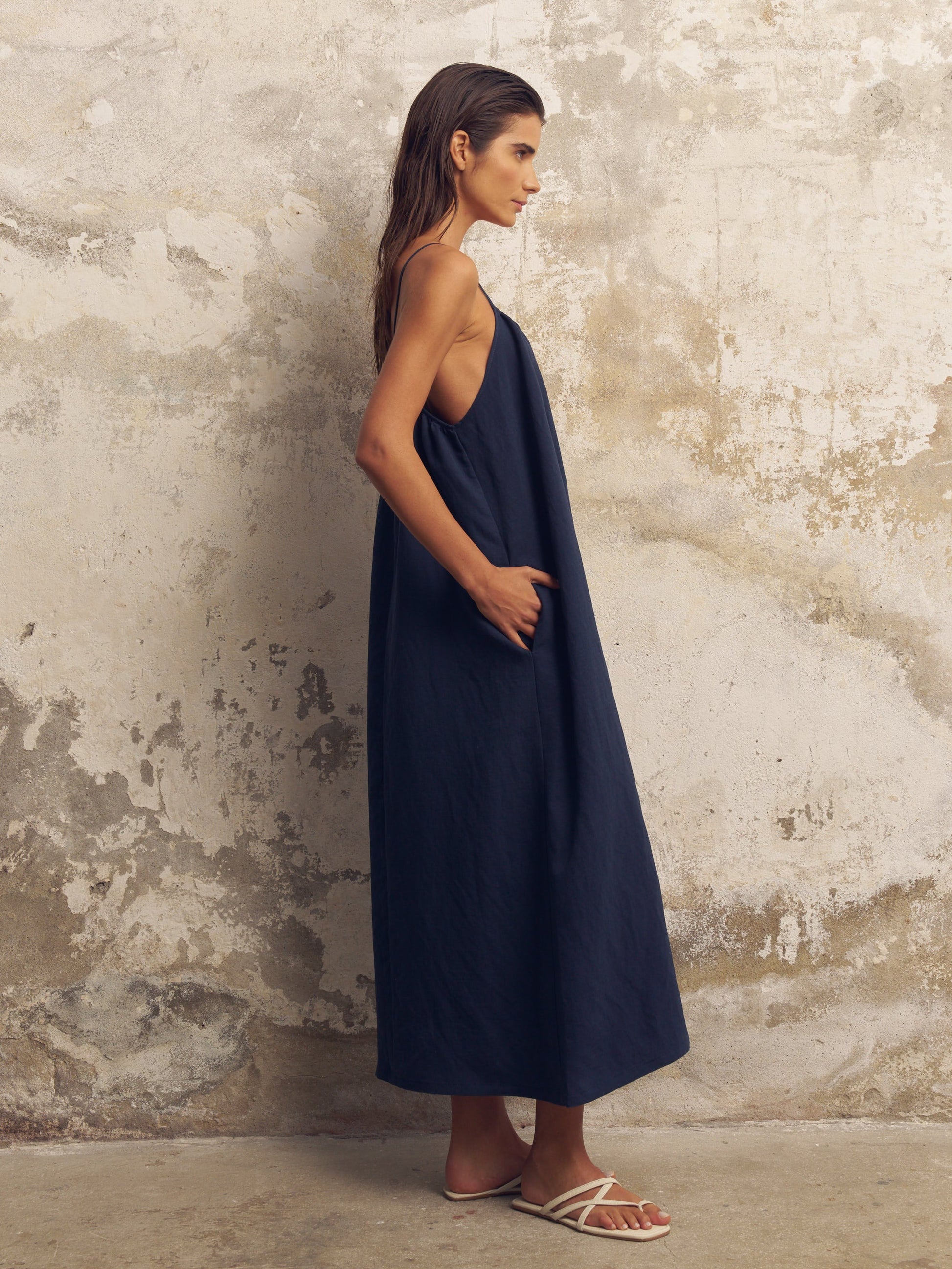 Bliss Flow Maxi Dress - Navy - elizabeth + Bern