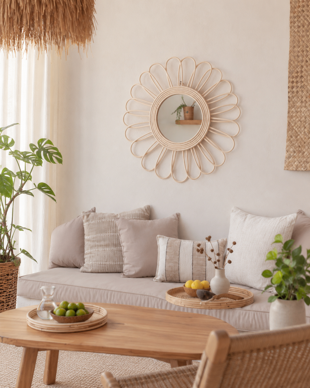 Bloom Rattan Mirror