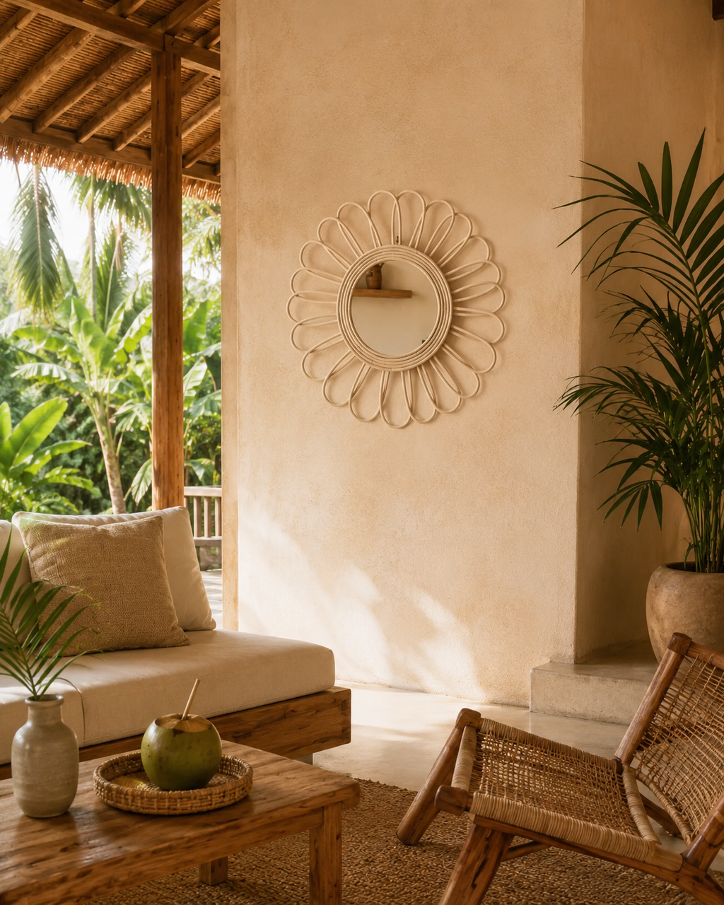 Bloom Rattan Mirror