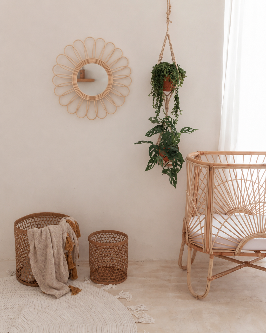 Bloom Rattan Mirror