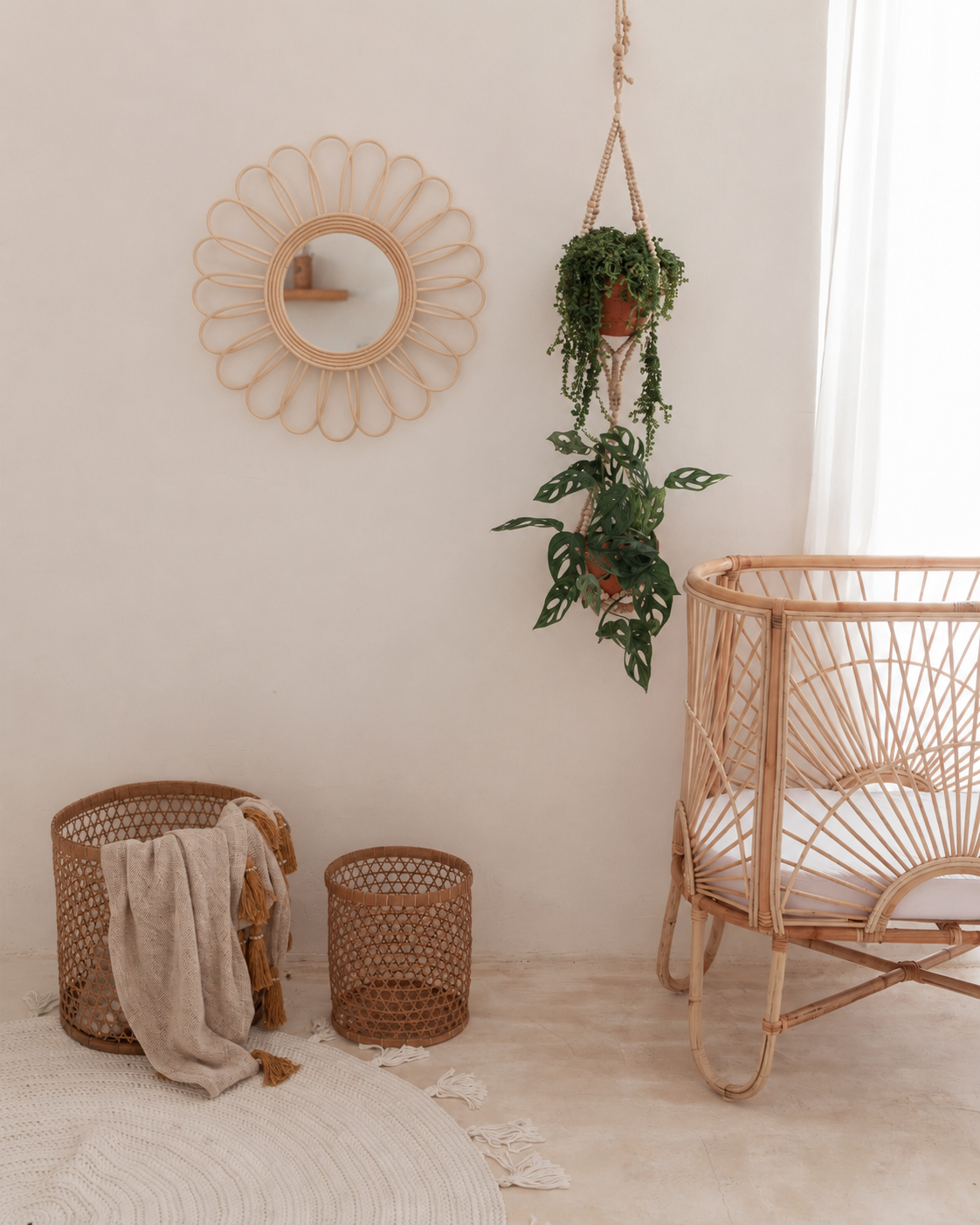 Bloom Rattan Mirror