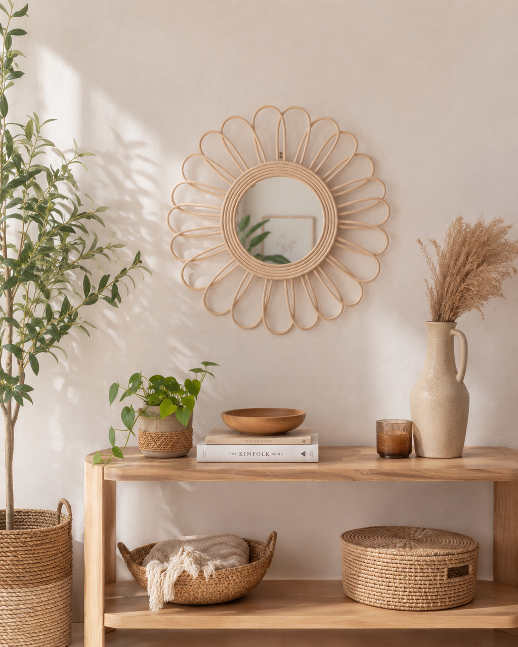 Bloom Rattan Mirror