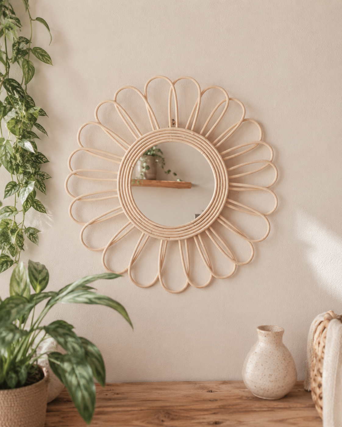 Bloom Rattan Mirror