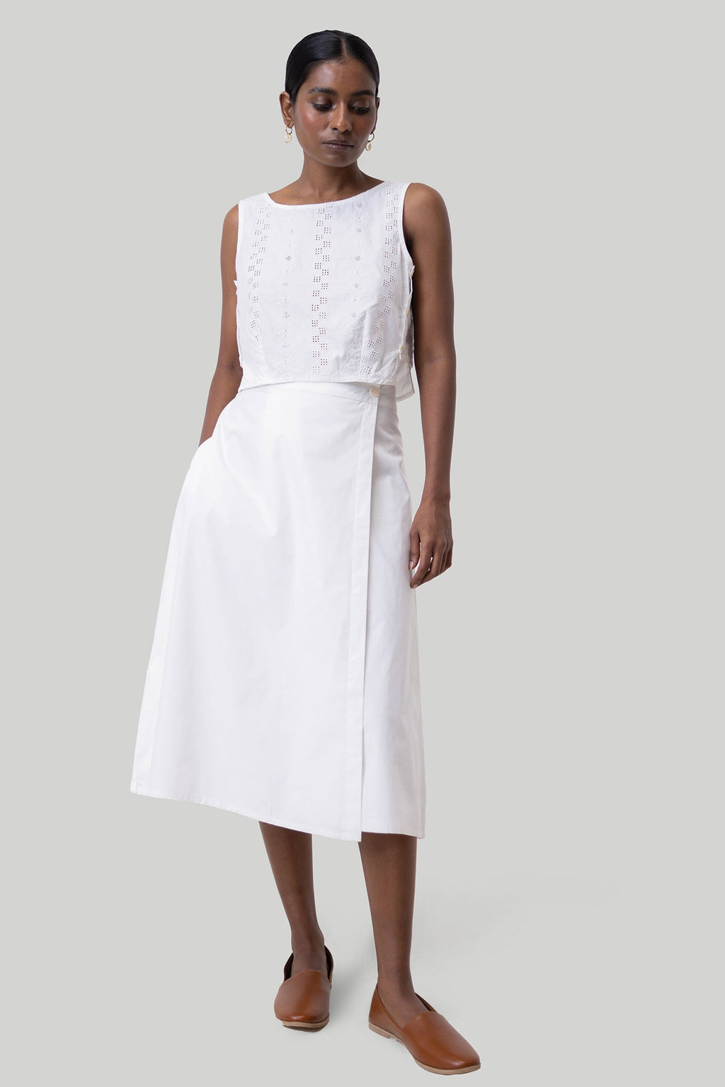 Boxy Crop Top in White