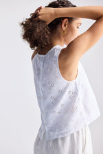 Button Back Embroidered Crop Top - elizabeth + Bern