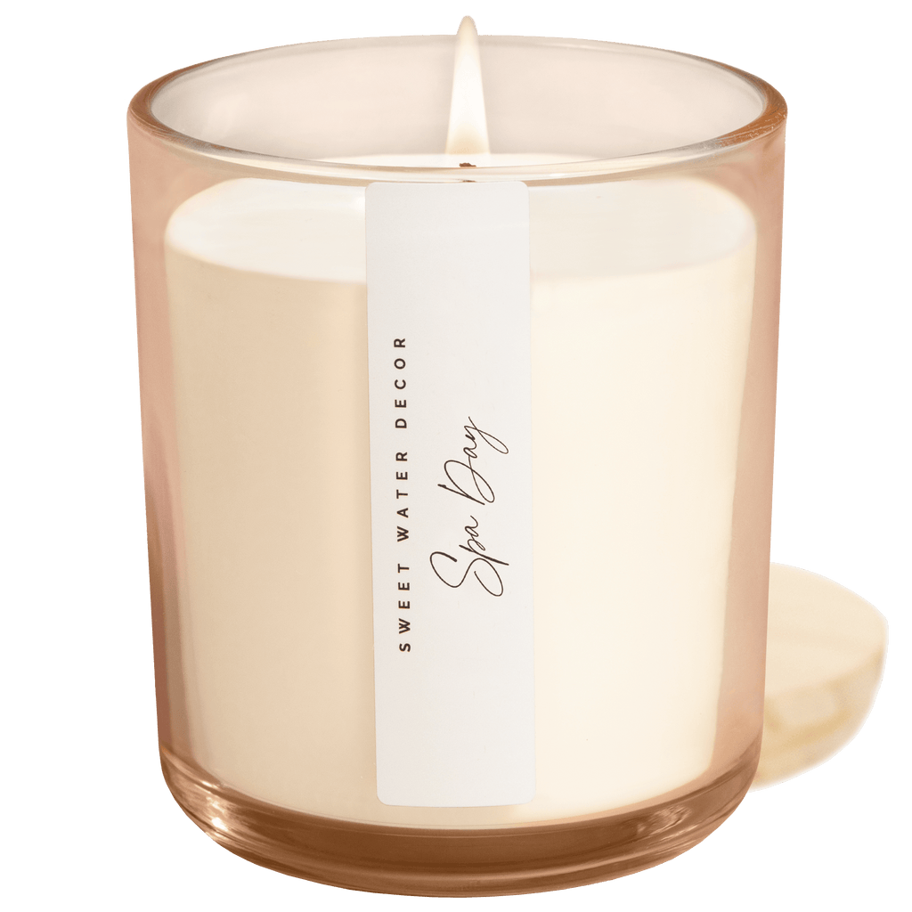 Spa Day Soy Candle - Tinted Glass Jar - 12 oz Sweet Water Decor elizabeth + Bern
