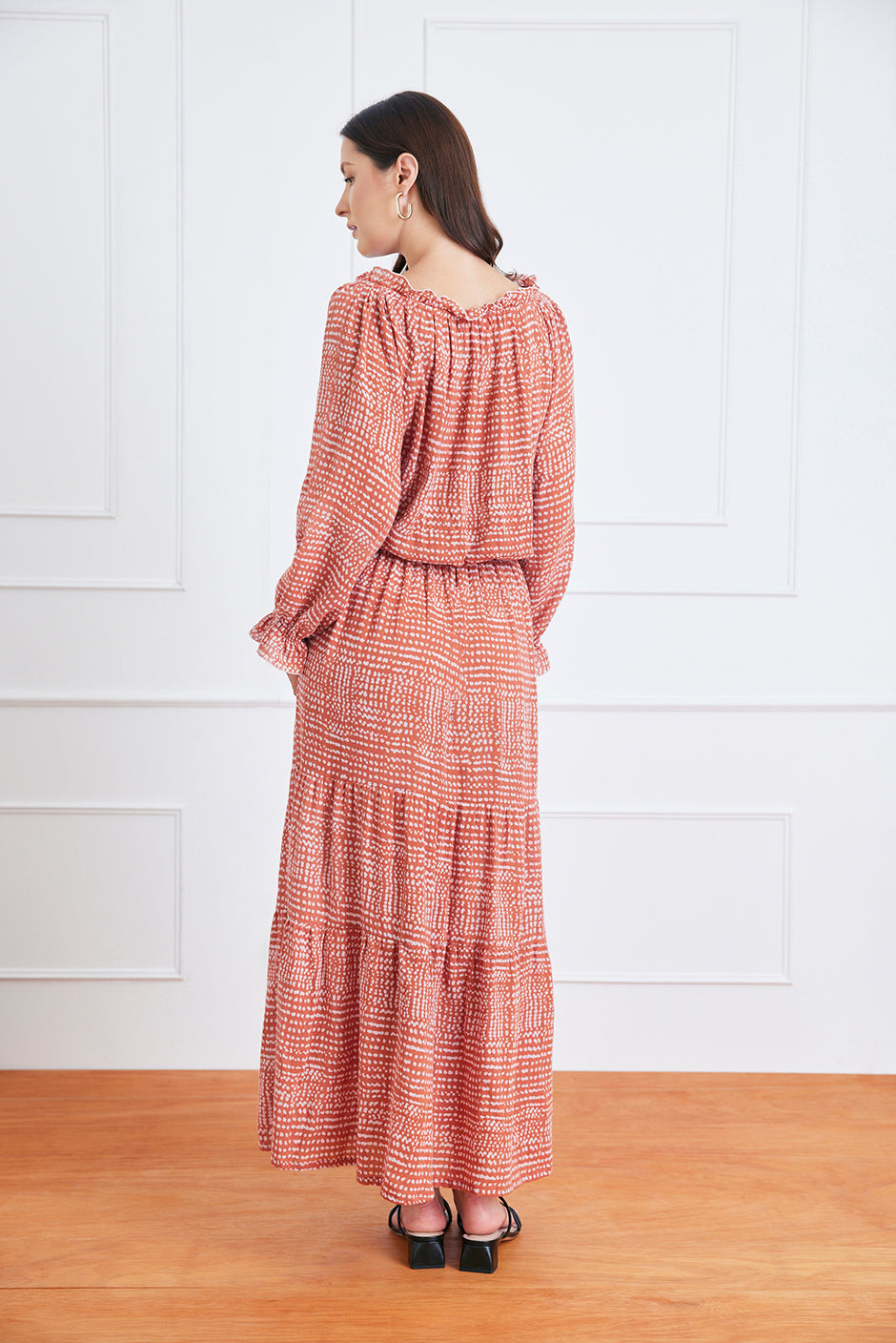 Esme Dress in Saffron Dot - elizabeth + Bern