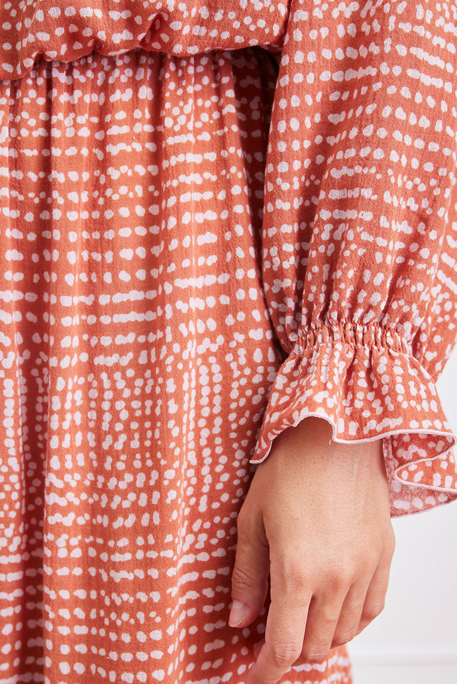 Esme Dress in Saffron Dot - elizabeth + Bern