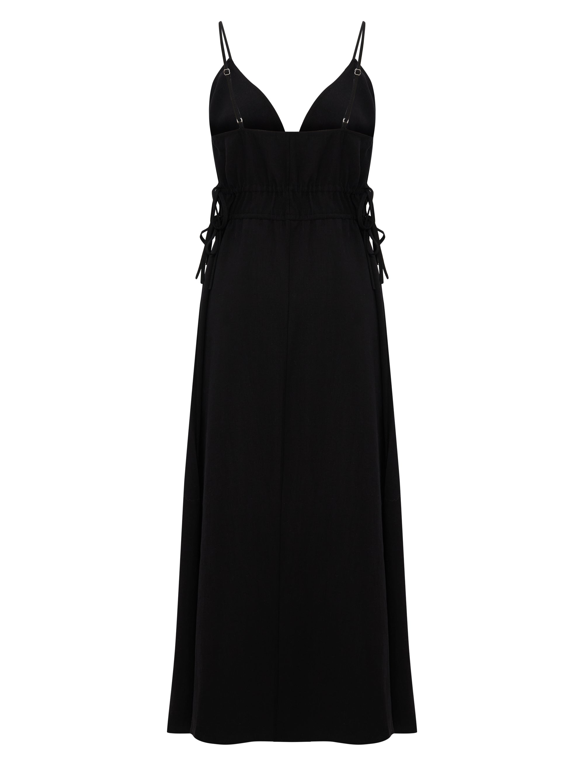 Sofia Ties Maxi Dress - Black