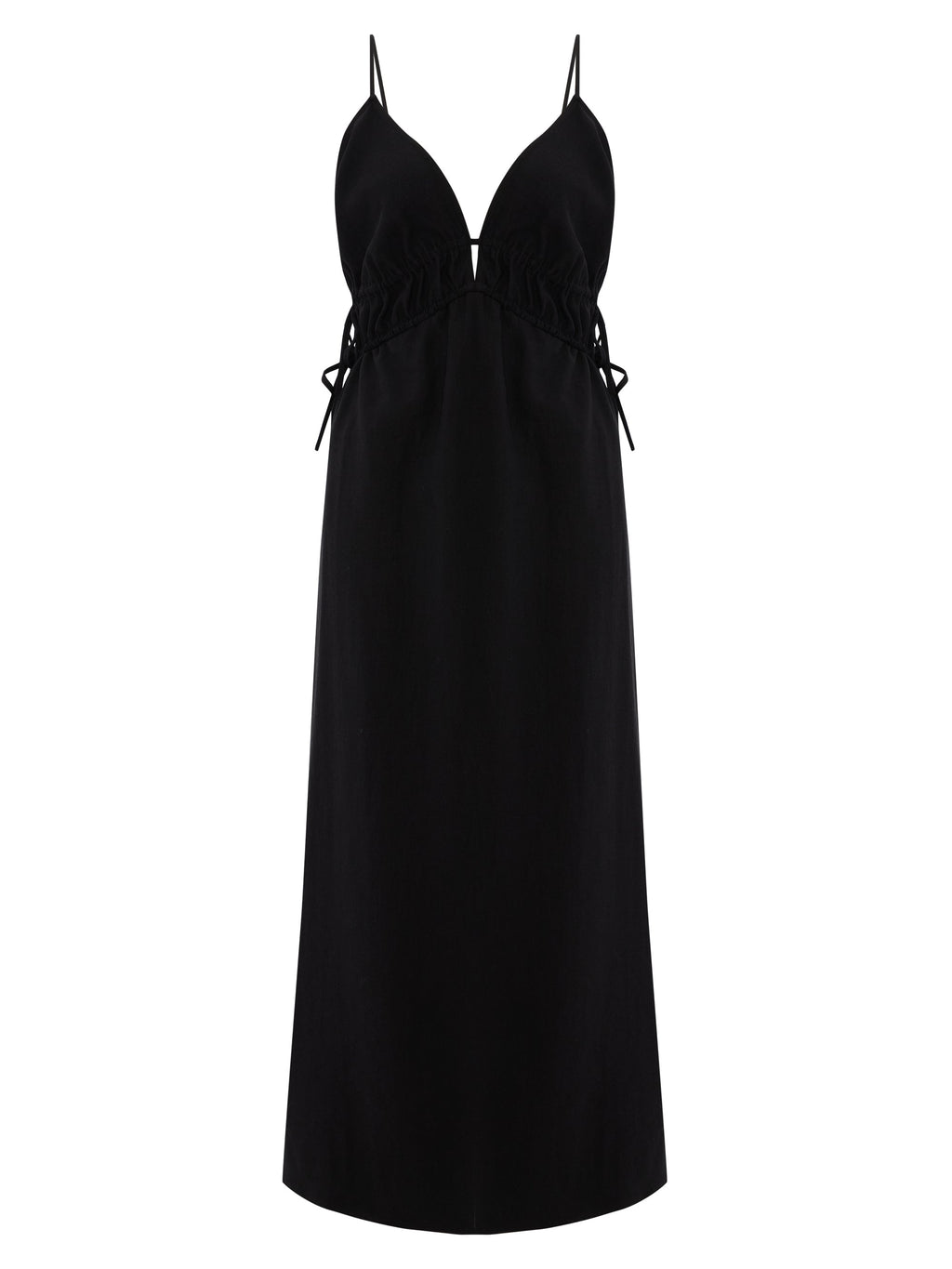 Sofia Ties Maxi Dress - Black