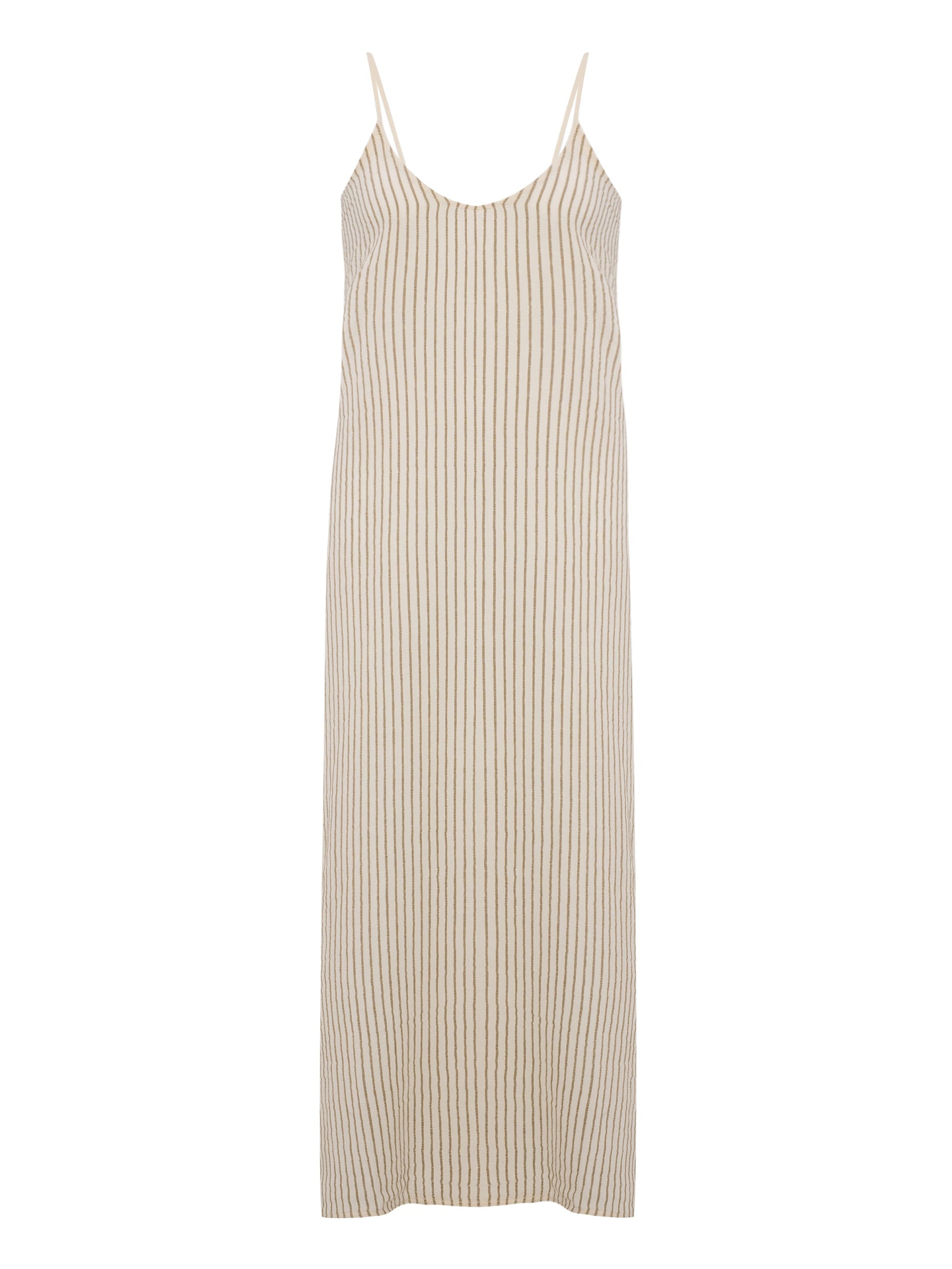 Yaz Dress - Khaki Green Stripes - elizabeth + Bern
