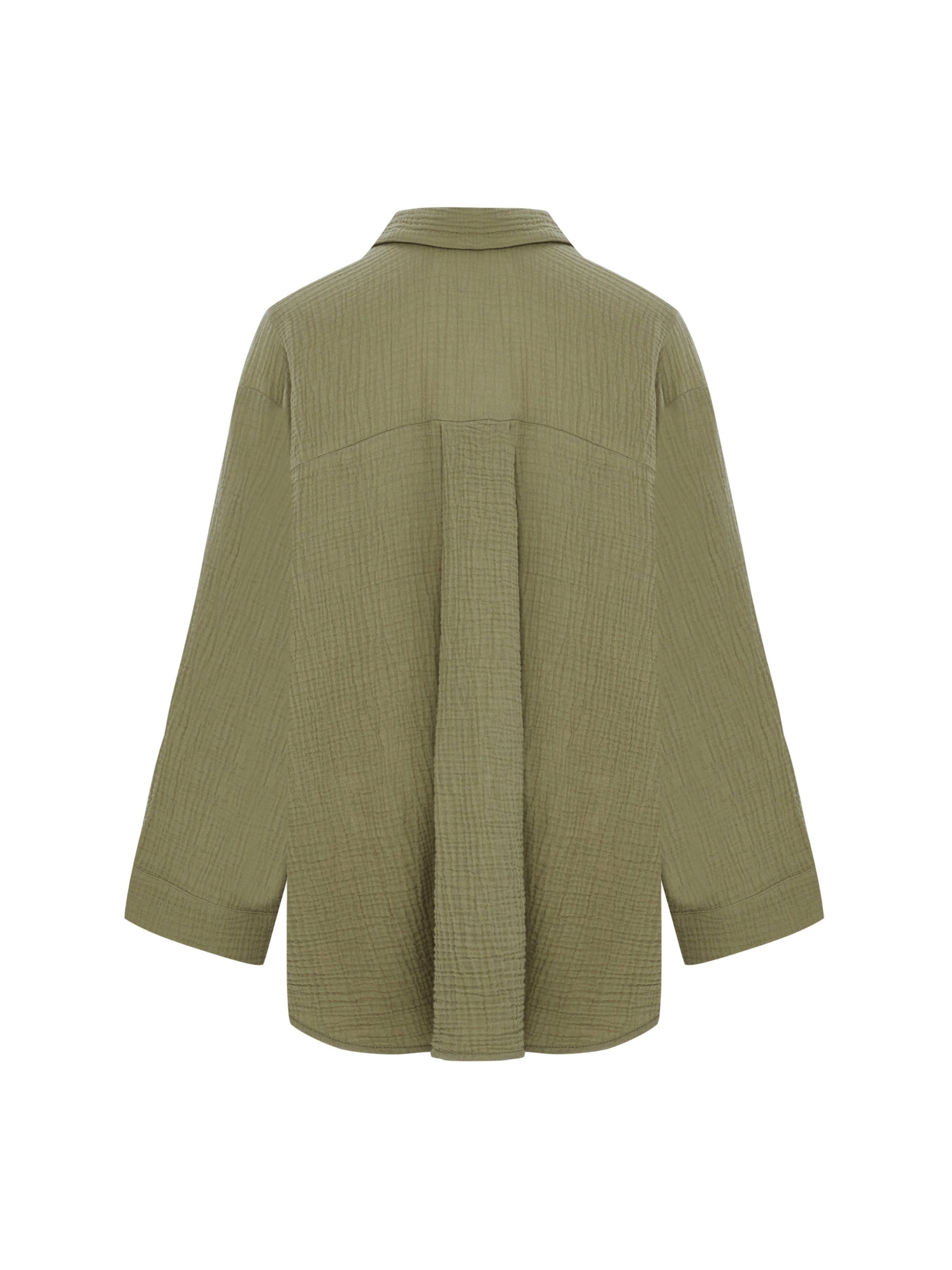 Echo Maxi Shirt - Khaki Green - elizabeth + Bern