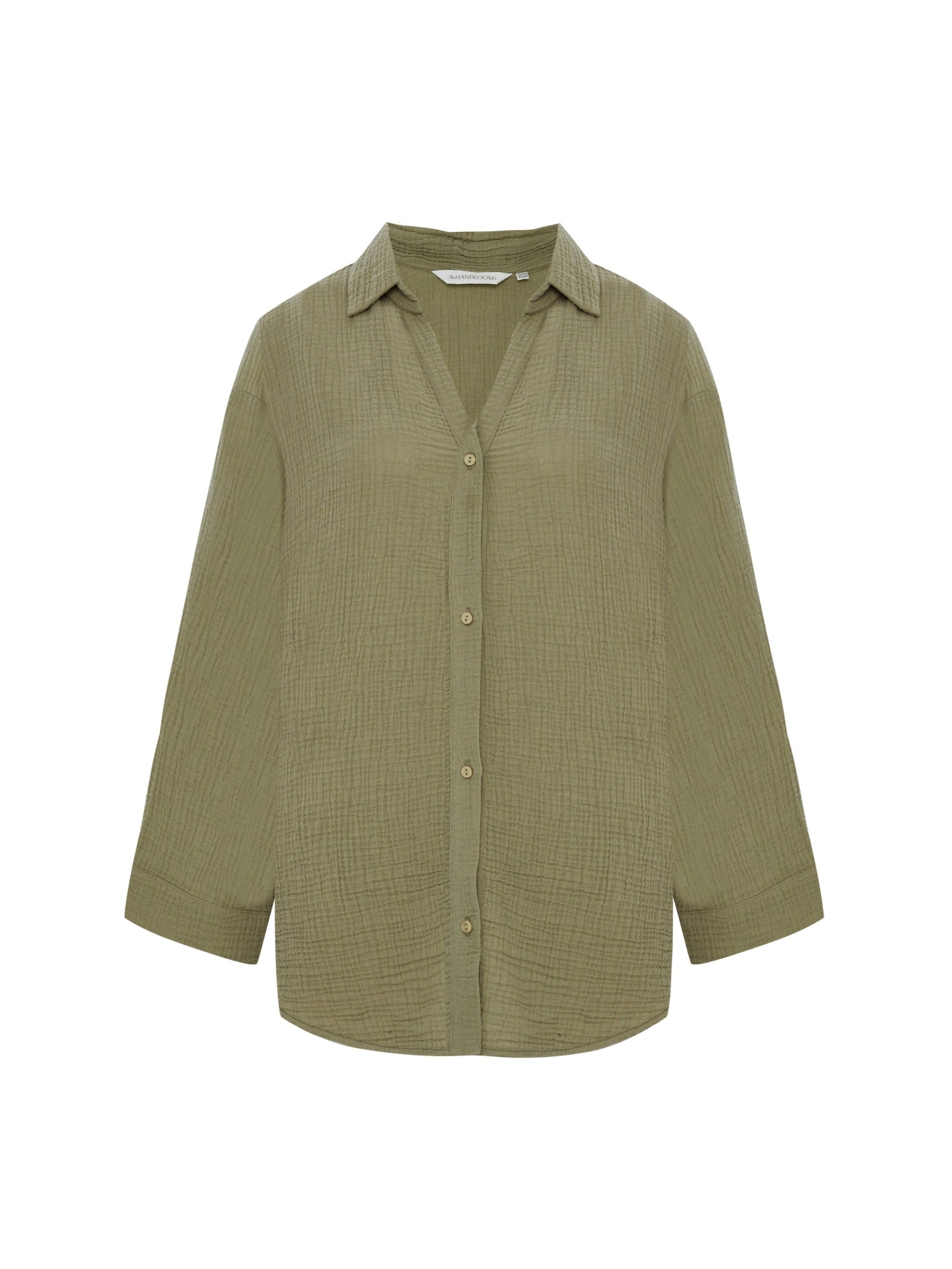 Echo Maxi Shirt - Khaki Green - elizabeth + Bern