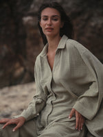 Echo Maxi Shirt - Khaki Green - elizabeth + Bern