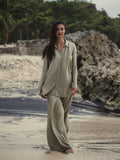 Echo Maxi Shirt - Khaki Green - elizabeth + Bern