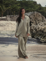 Echo Maxi Shirt - Khaki Green - elizabeth + Bern