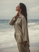 Echo Maxi Shirt - Khaki Green - elizabeth + Bern