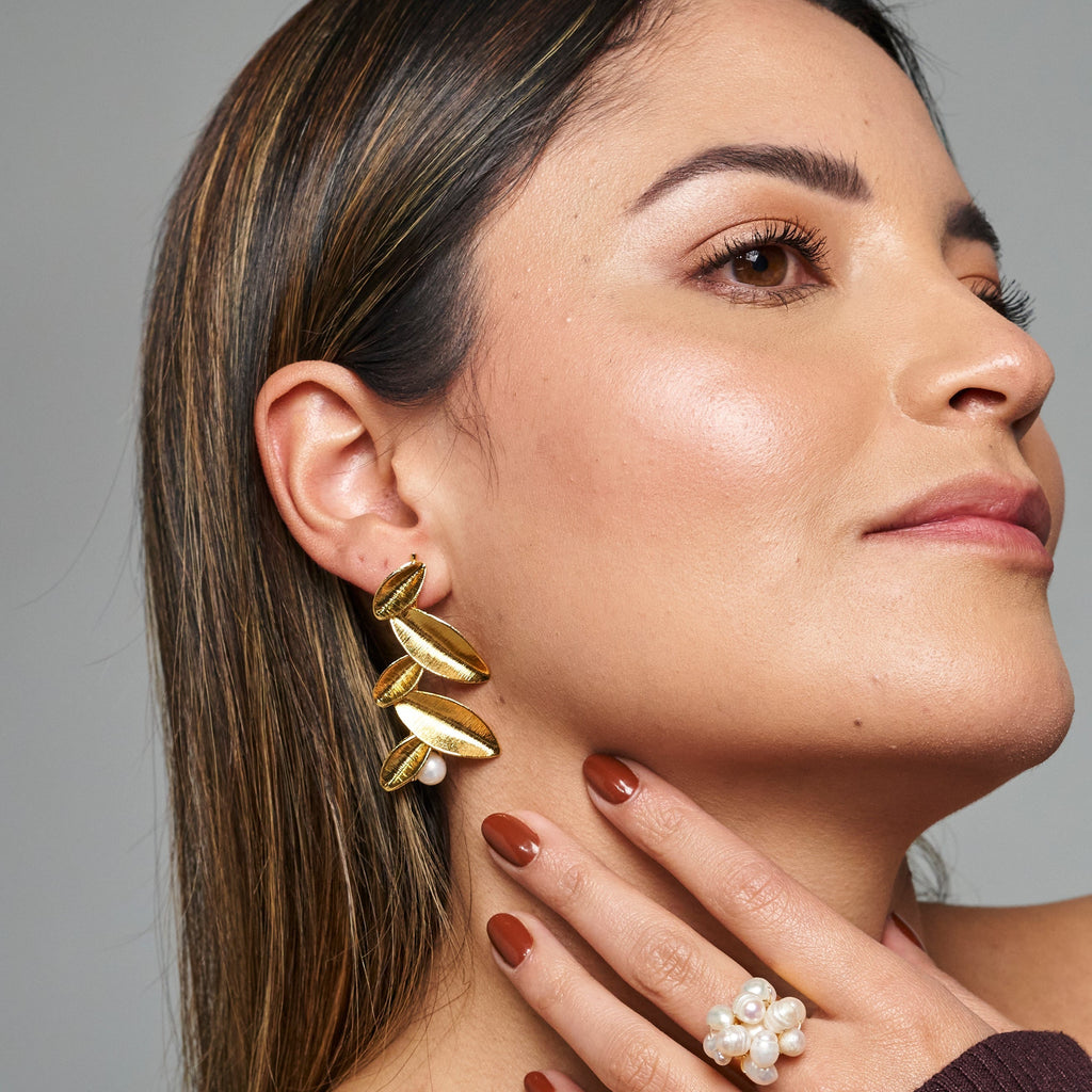 Pearled Branch Earrings