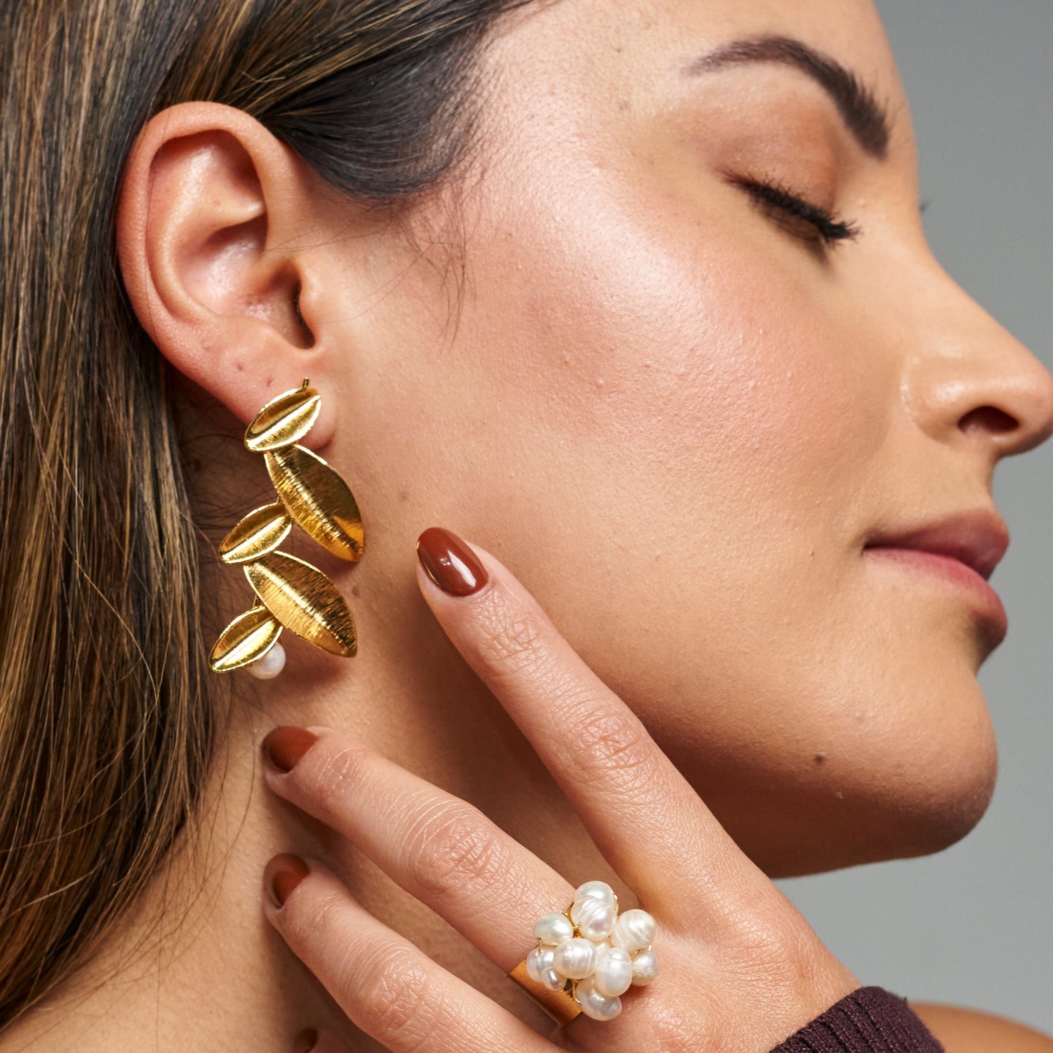 Pearled Branch Earrings