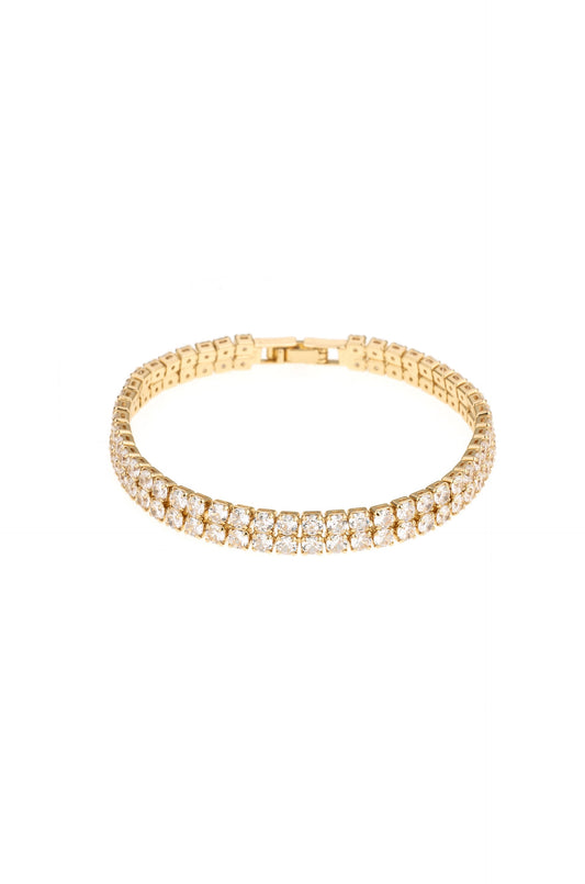 Crystal Double Layered Tennis Bracelet - elizabeth + Bern