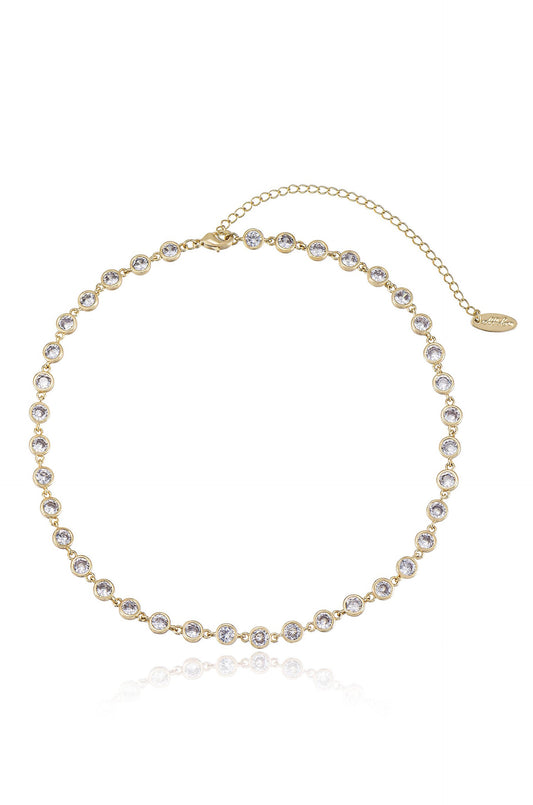 Crystal Disc and Link Necklace - elizabeth + Bern