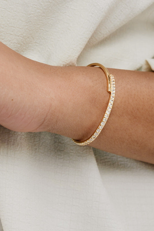 Half Classic Half Sparkle Bracelet Cuff - elizabeth + Bern