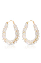 Pearl Wrapped Hoop Earrings