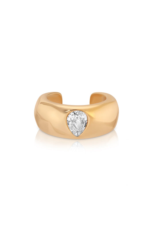 Hammered Ear Cuff with Pear Crystal - elizabeth + Bern