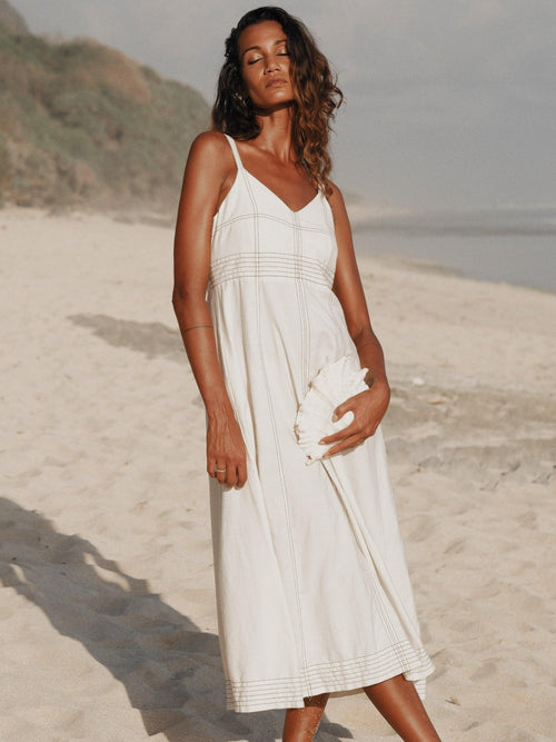 Eva Maxi Dress - Natural The Handloom elizabeth + Bern