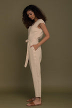 Evening Chai Jumpsuit in Neutral Beige