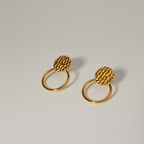 Elegant lightweight Heliconia Boutique handmade gold circle stud earrings