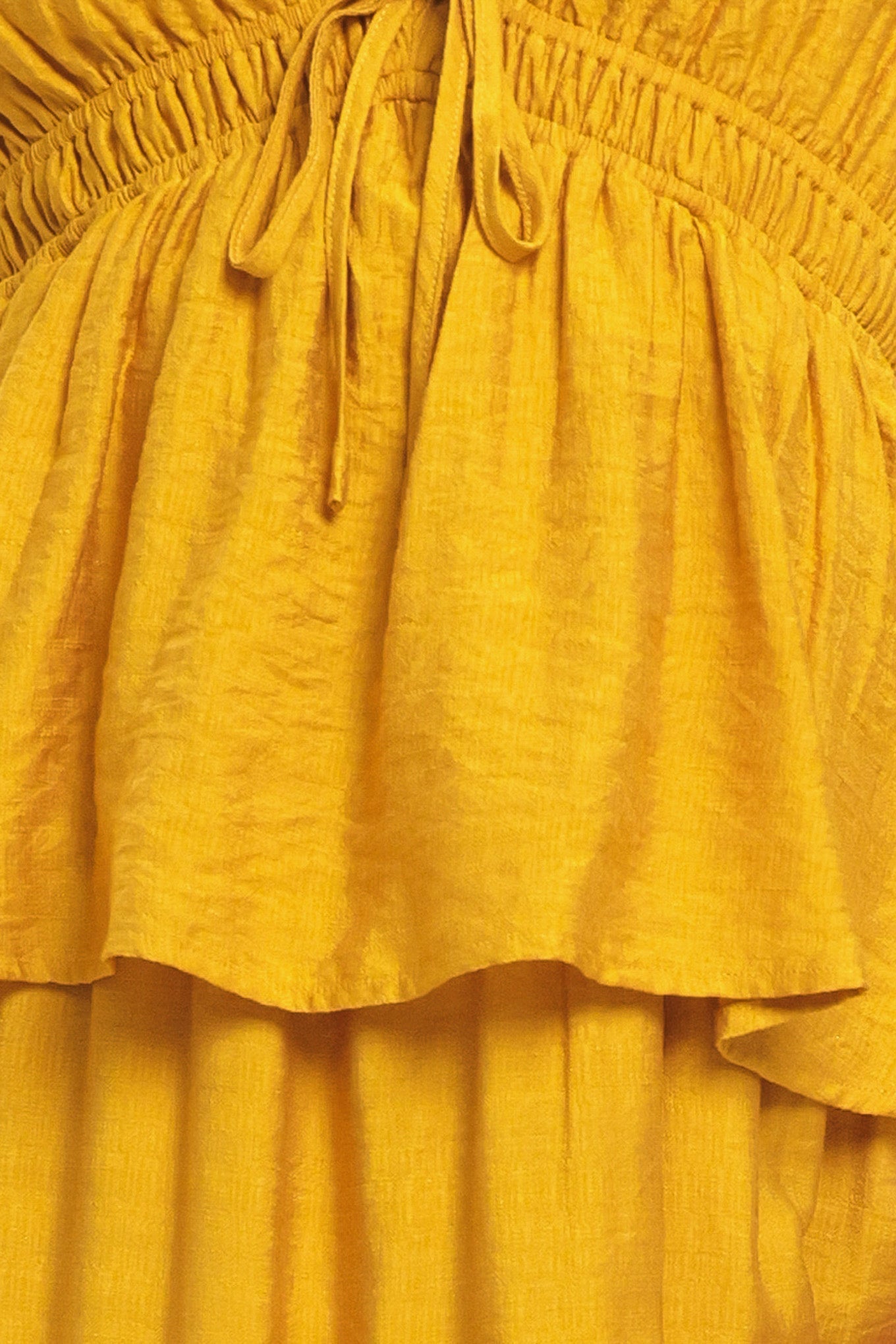 MUSTARD BLOOM WOVEN MAXI DRESS