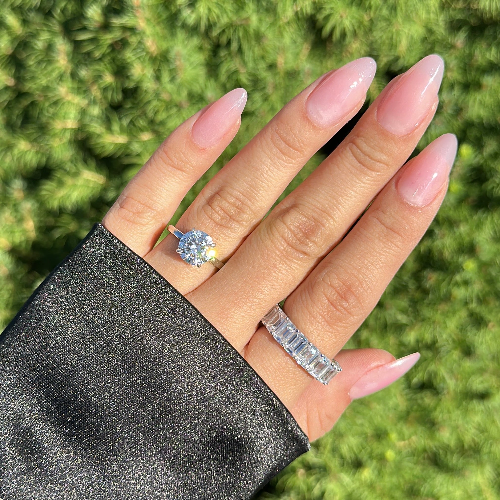 3.0ct Round Brilliant Cut Moissanite Solitaire Engagement Ring