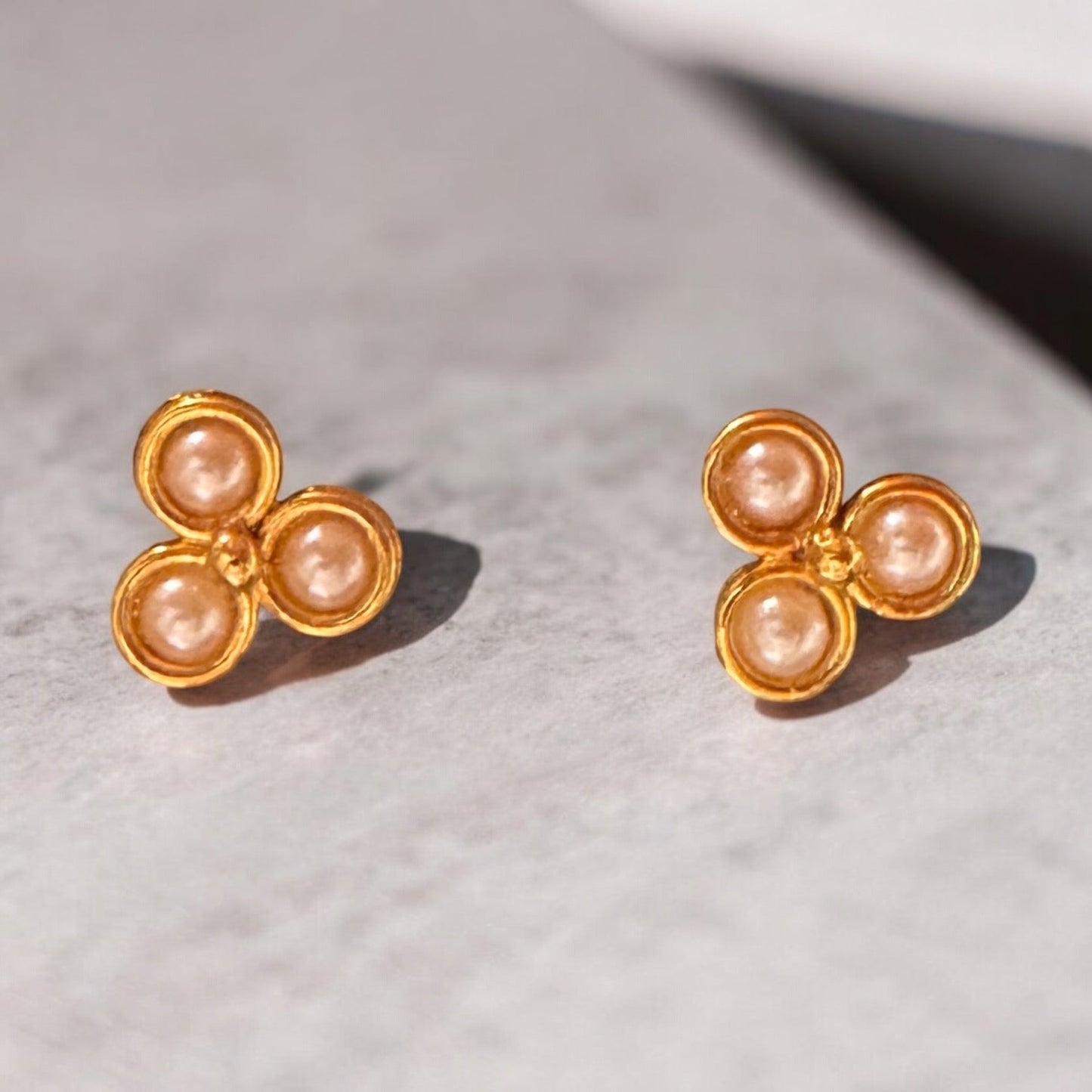 Triple Pearl Studs - elizabeth + Bern
