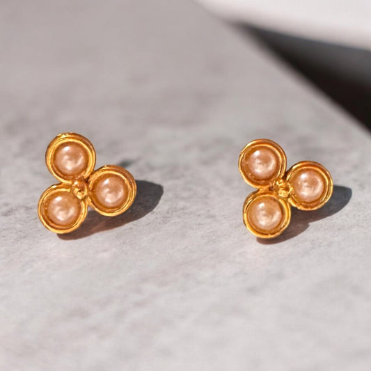 Triple Pearl Studs - elizabeth + Bern