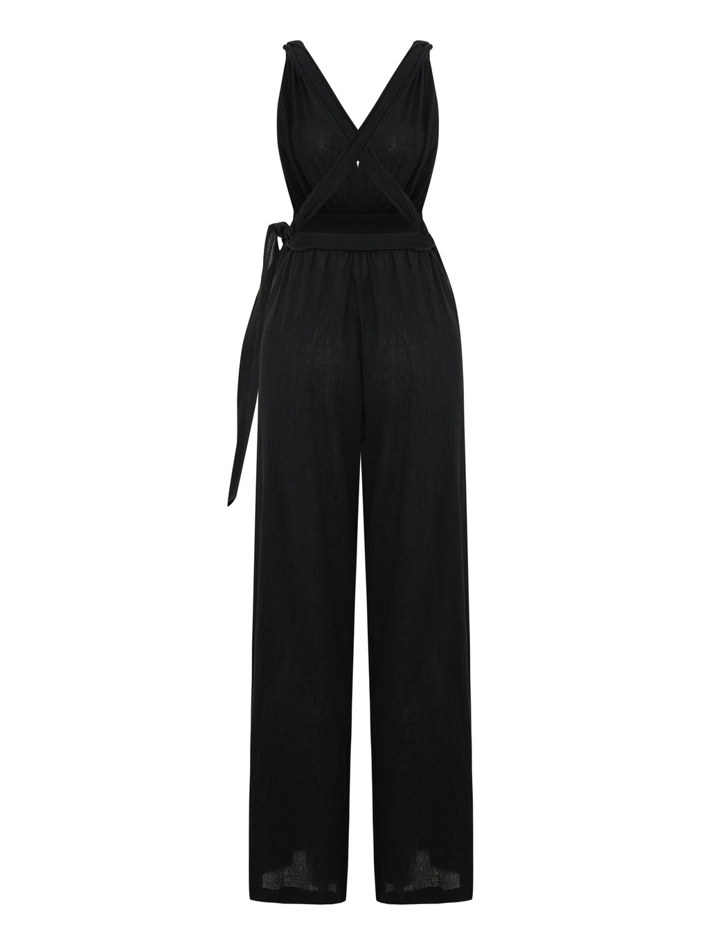 Wrap Your Way Jumpsuit - Black The Handloom elizabeth + Bern